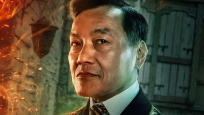 Dave Wong dans le rôle de Liu Tao dans l'affiche de Les Animaux Fantastiques : Les Secrets de Dumbledore