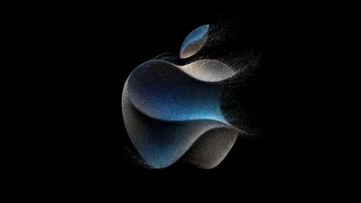 Logo dinámico de Apple sobre fondo negro - Evento tecnológico 2023