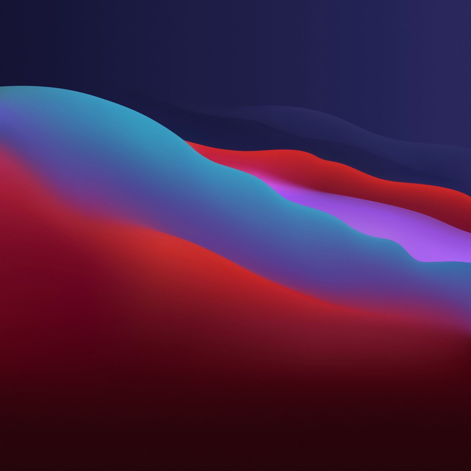 A close up of a red and blue background with a mountain (macos big sur, apple, layers, fluidic, colorful)