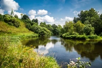 reflection, body of water, nature, water, river wallpaper