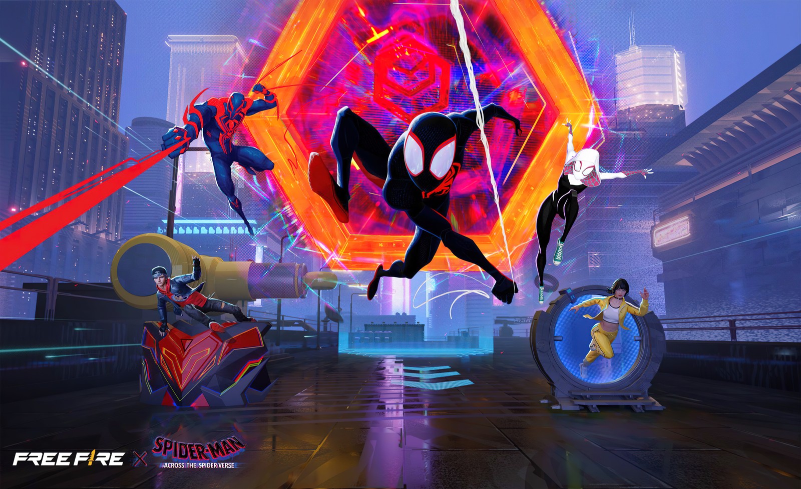 Spider-man: un nuevo universo (free fire, spider man a través del spider verso, spider man across the spider verse, miles morales, spider man 2099)