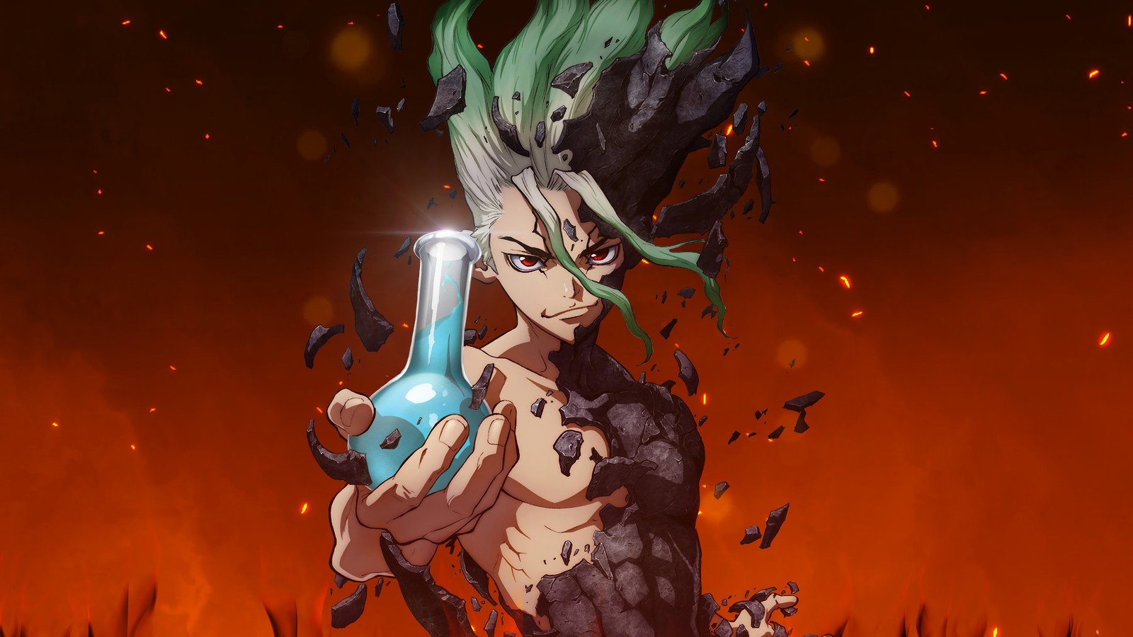 Téléchargez le fond d'écran dr stone, anime, senku ishigami