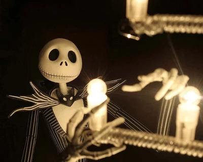 Jack Skellington dans un cadre de Noël effrayant