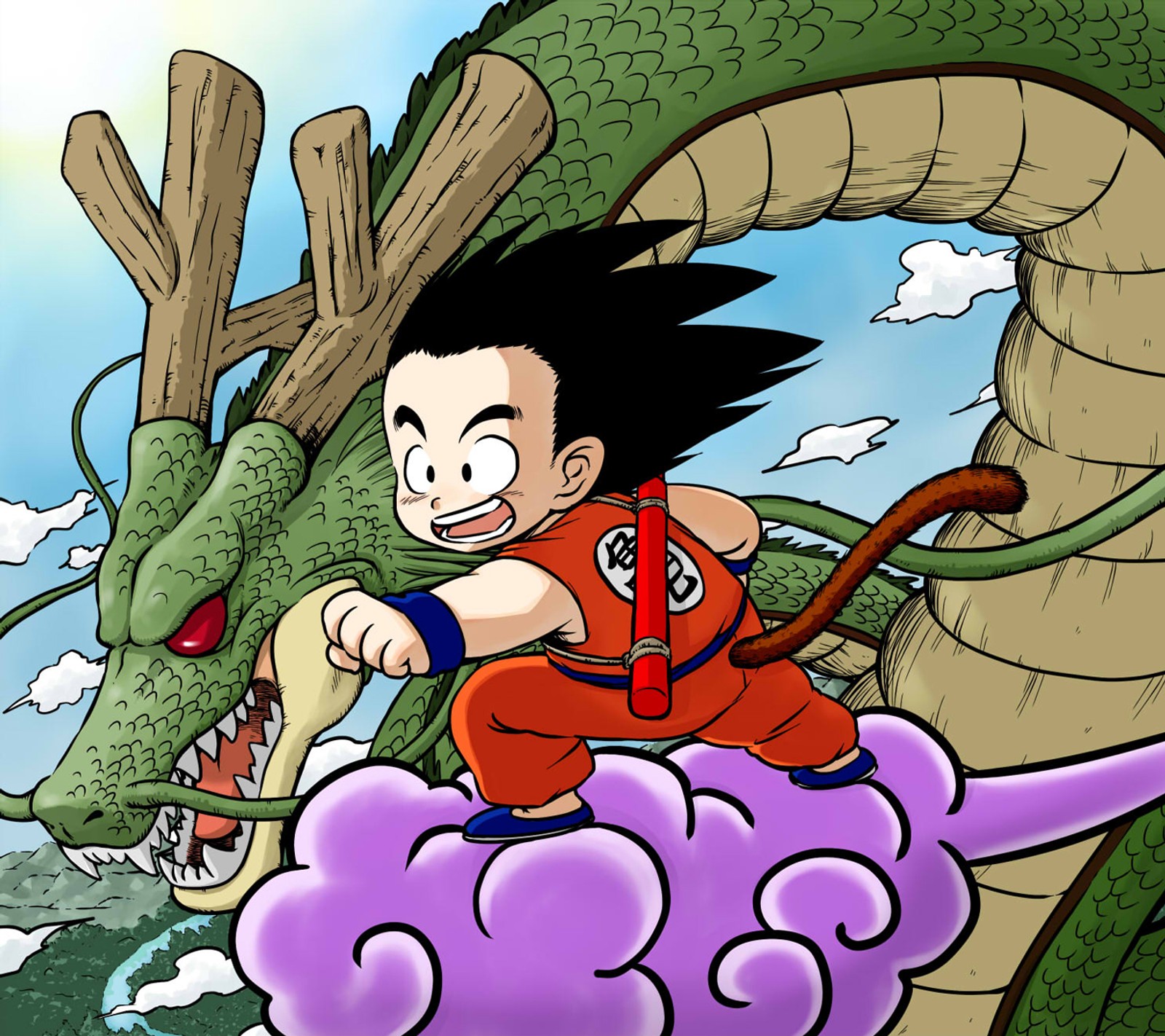 Téléchargez le fond d'écran anime, dragon, sphères, esferas, goku