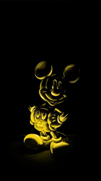 schwarzer hintergrund, zeichentrick, charakter, mickey mouse, maus