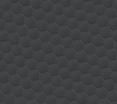 Patrón hexagonal metálico monocromático en negro y gris