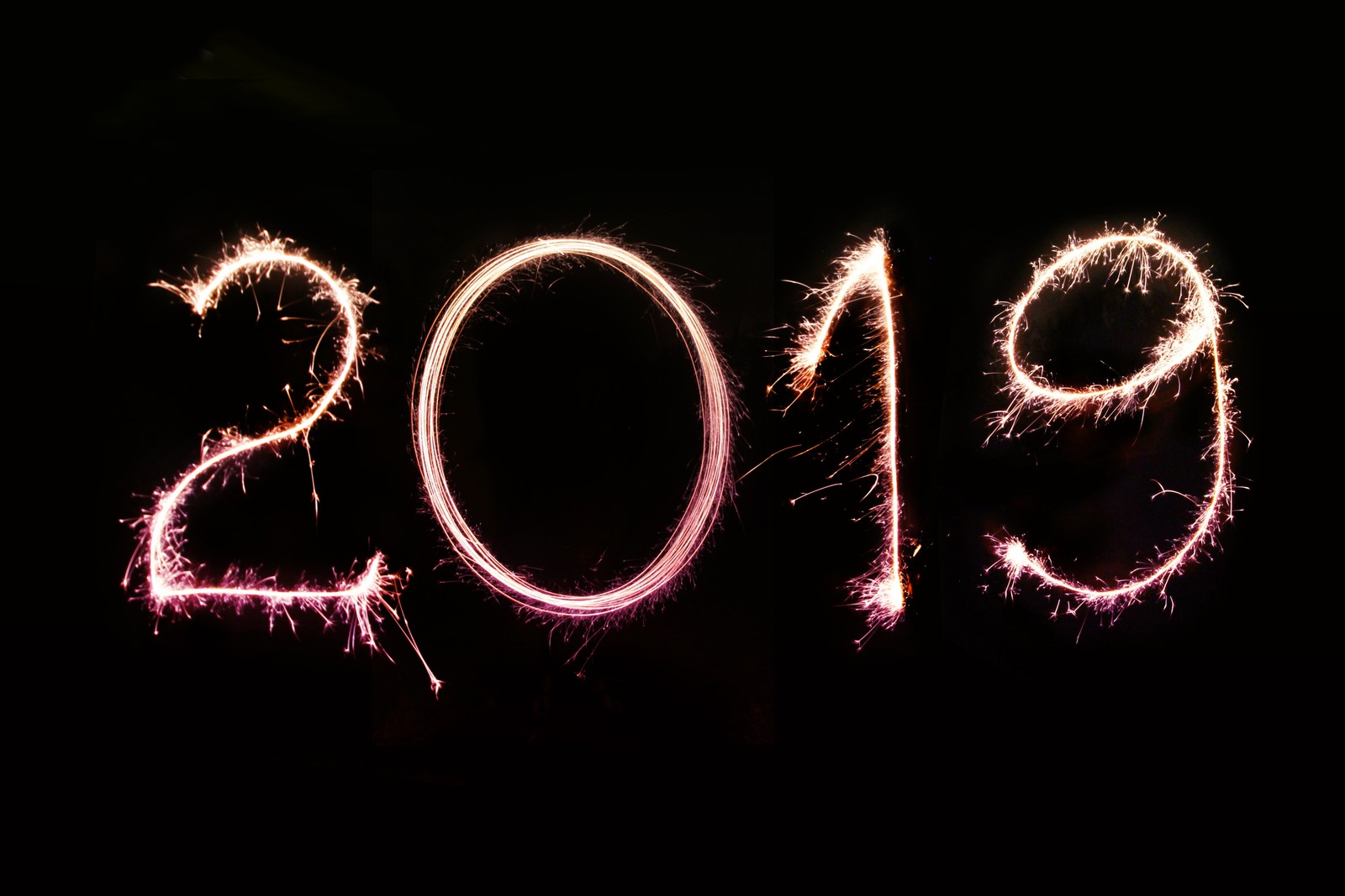 A close up of a sparkler with the number 2019 written in it (newyear, newyou, zabstract, znewyear19)