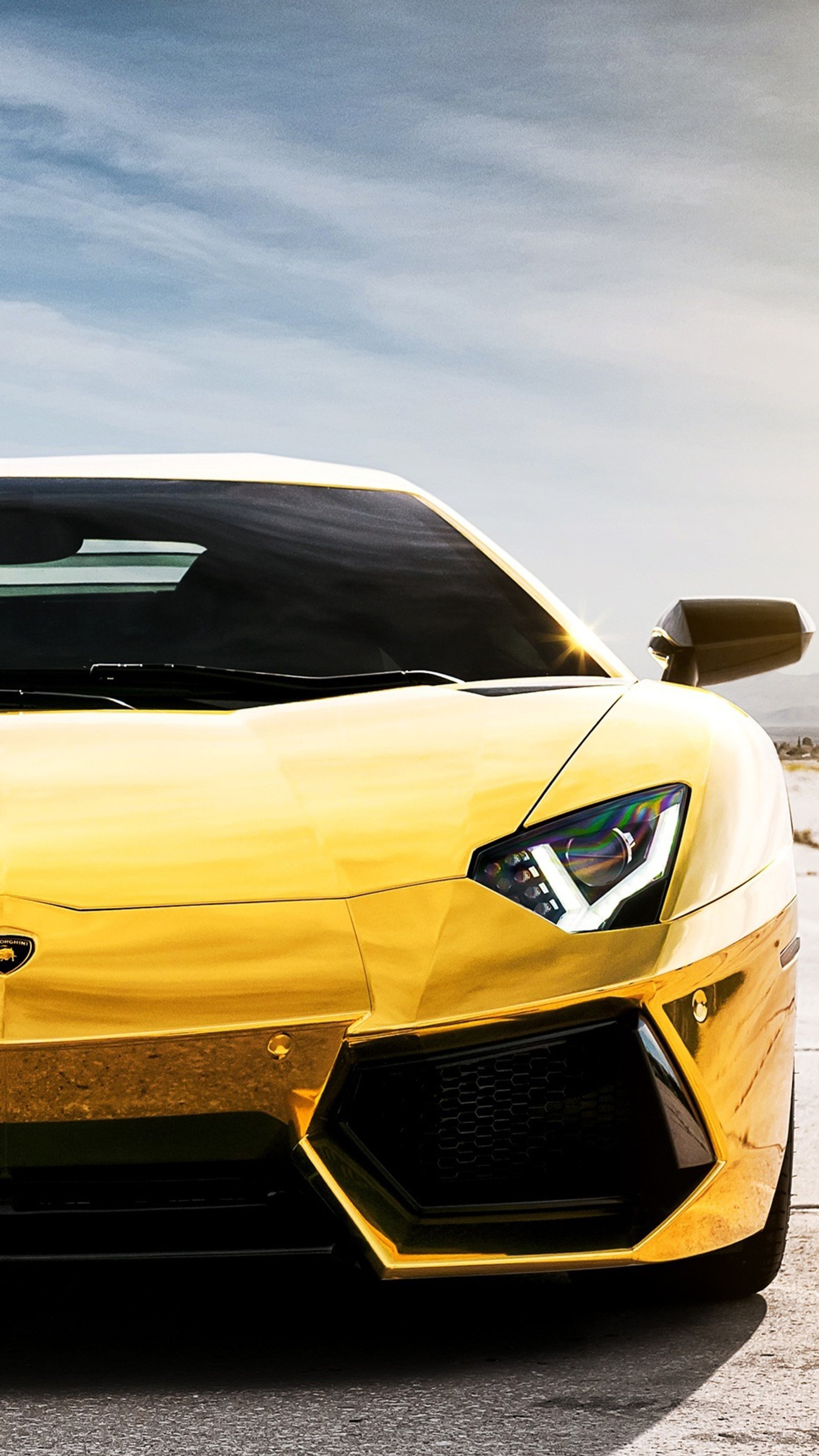 Lade front, gold, lamborghini, superauto Hintergrund herunter