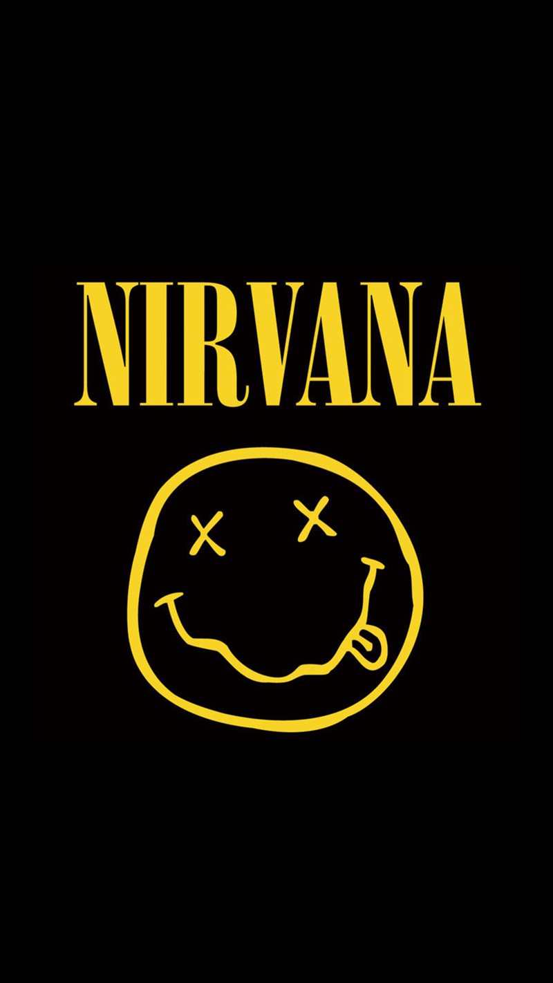 Крупный план улыбающегося лица, нарисованного на черном фоне (нирвана, nirvana, nirvana logo)