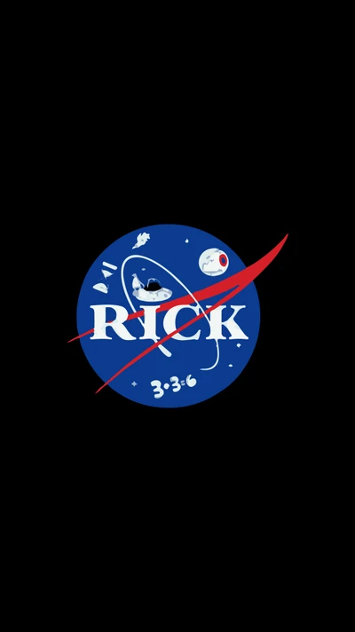 Logo espacial inspirado en Rick y Morty