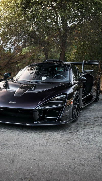 black, car, hypercar, mclaren, senna