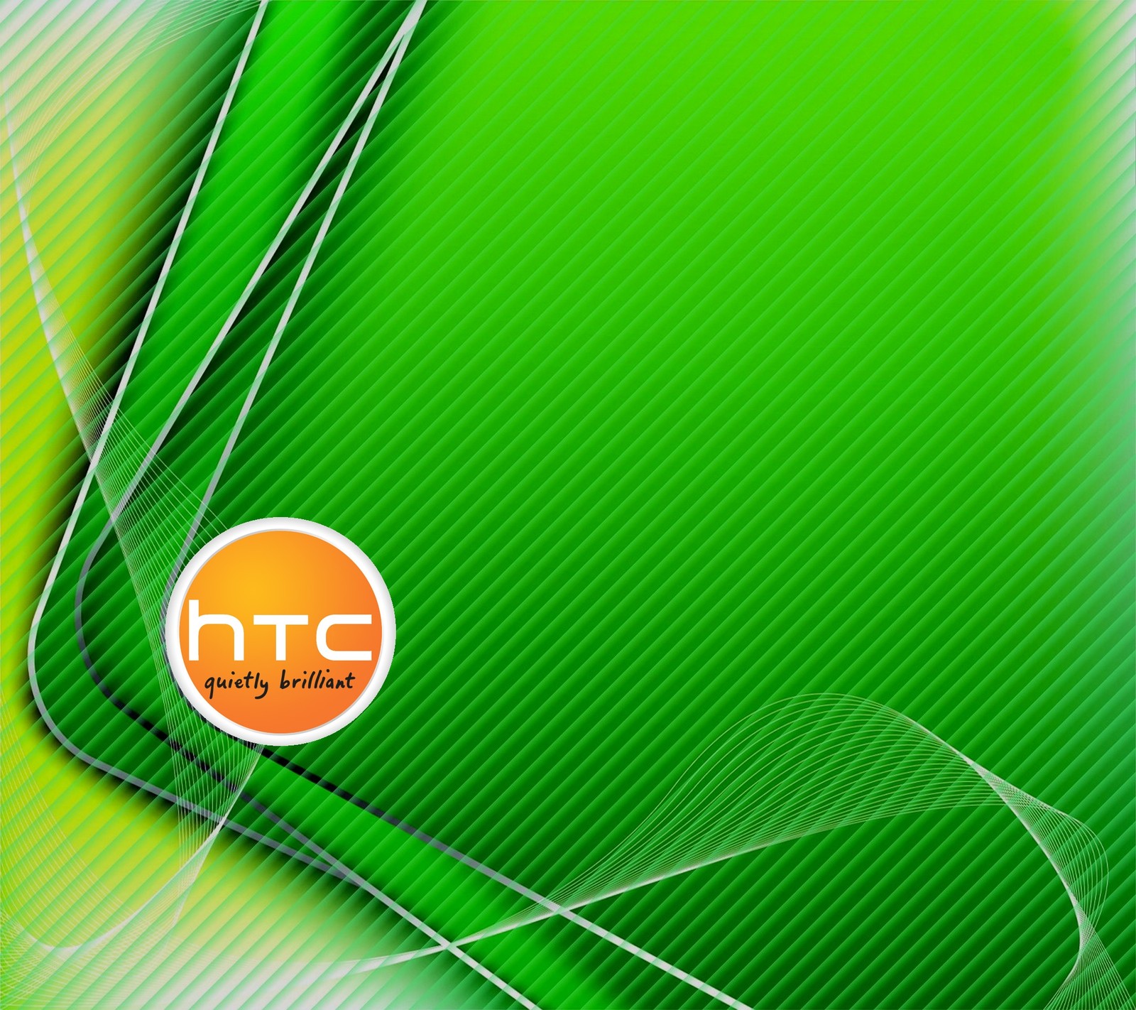 Un primer plano de un fondo verde y blanco con un logo (3d hd, verde, htc, logotipo)