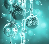 blue, christmas, decoration, glow, ornaments wallpaper