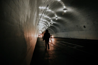 túnel, escuridão, luz, infraestrutura, água