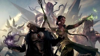 Batalha épica de criaturas míticas em Magic: The Gathering