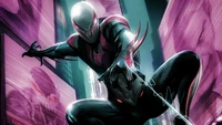 Spider-Man 2099: Un héroe futurista en un paisaje urbano de neón