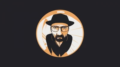 Stylized illustration of a character with glasses, a hat, and facial hair, inspired by a popular television series.