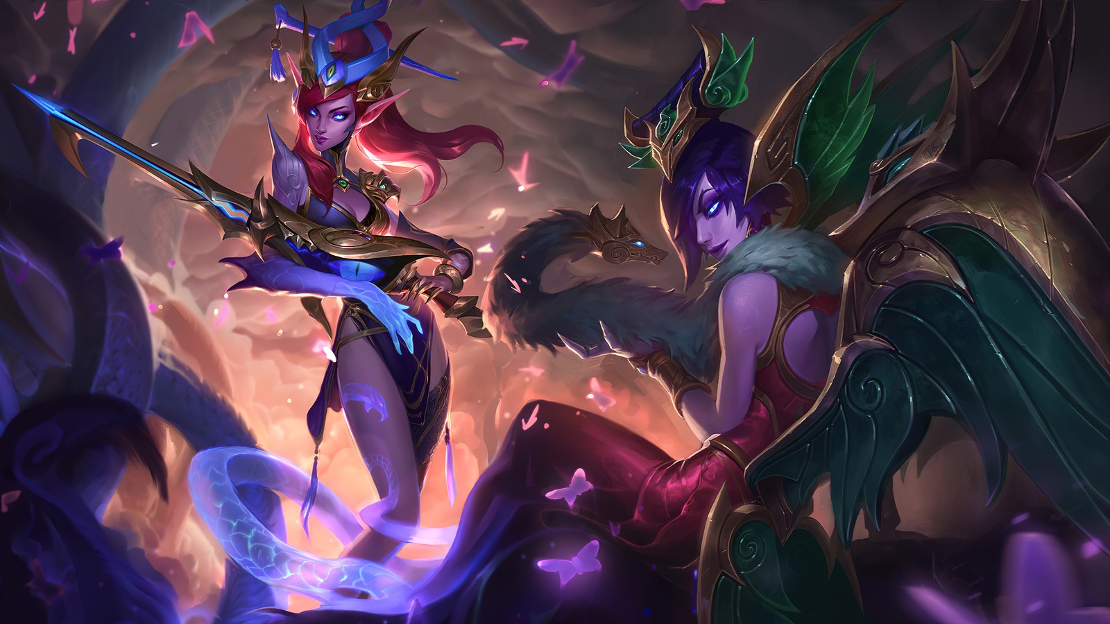 lunar wraith, caitlyn, morgana, update, league of legends wallpaper