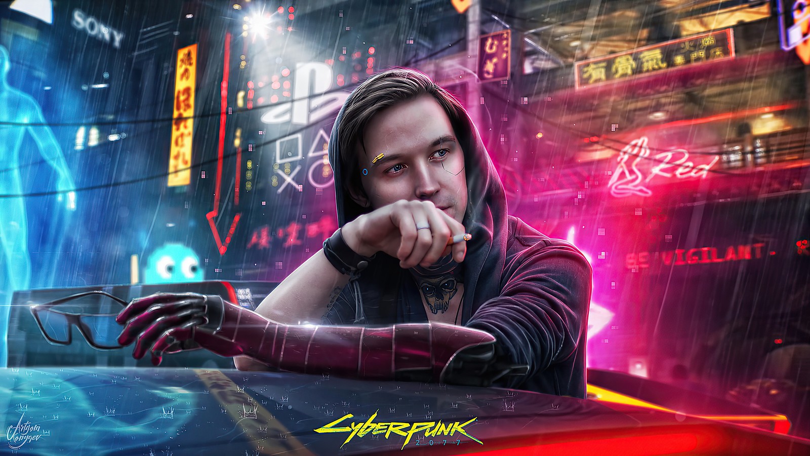 Скачать обои cyberpunk 2077, видеоигра