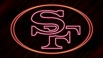 Logo de San Francisco 49ers en estilo neón