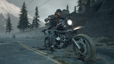 Декан Сент-Джон едет по постапокалиптическому ландшафту в игре Days Gone