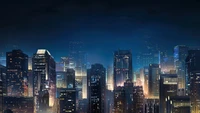 night, city, cityscape, building, scenery wallpaper