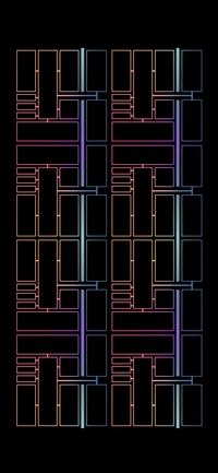 Motif géométrique coloré avec des rectangles et des lignes