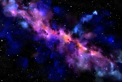 Nebulosa colorida na Via Láctea: Uma cena deslumbrante do espaço profundo