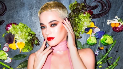 кэти перри, katy perry, губа, прическа, растение