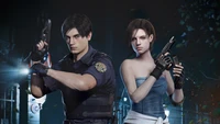 Duo dynamique : Héros armés dans l'action de Resident Evil