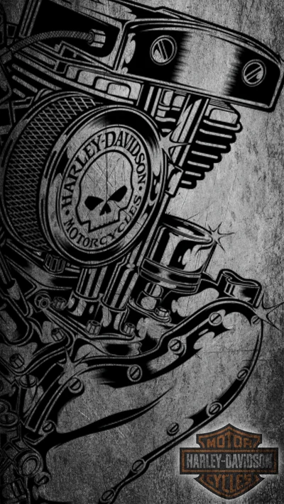 Harley-Davidson Engine: A Grunge Tribute to Biker Culture