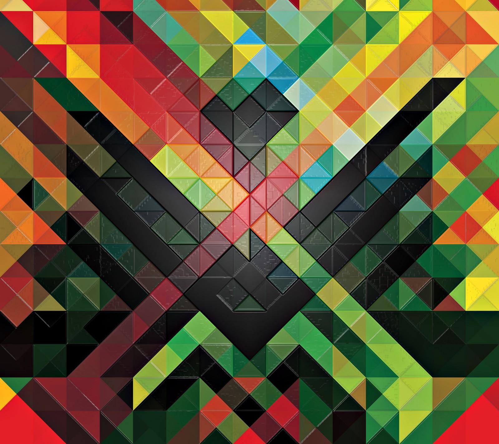 Abstract geometric background with colorful squares and lines (abstract, pattern, texture)