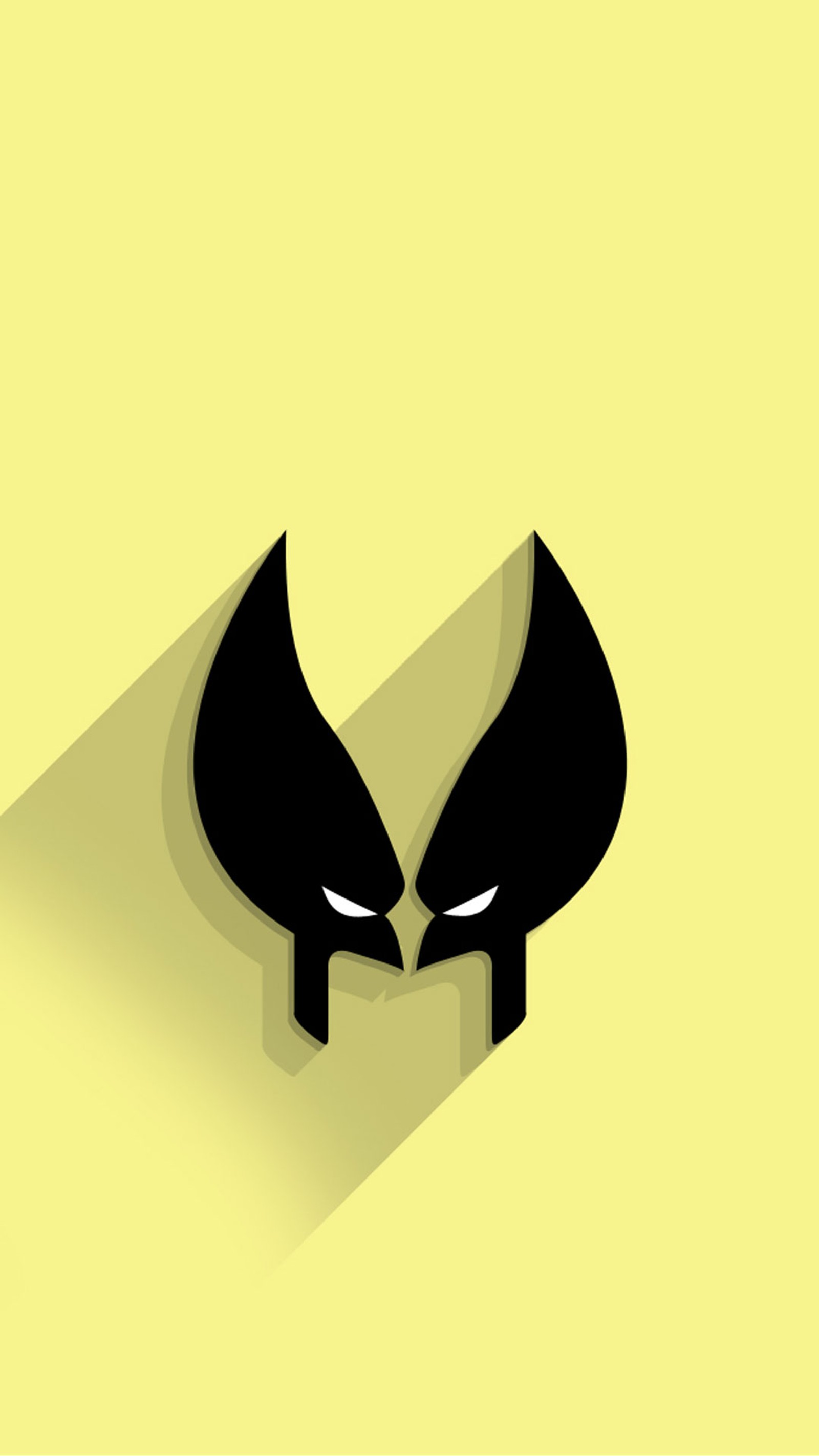 A close up of a black and yellow icon with a long shadow (comics, marvel, movies, wolverine, xmen)