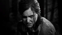 La détermination féroce d'Ellie au milieu d'un paysage sombre dans "The Last of Us Part II".