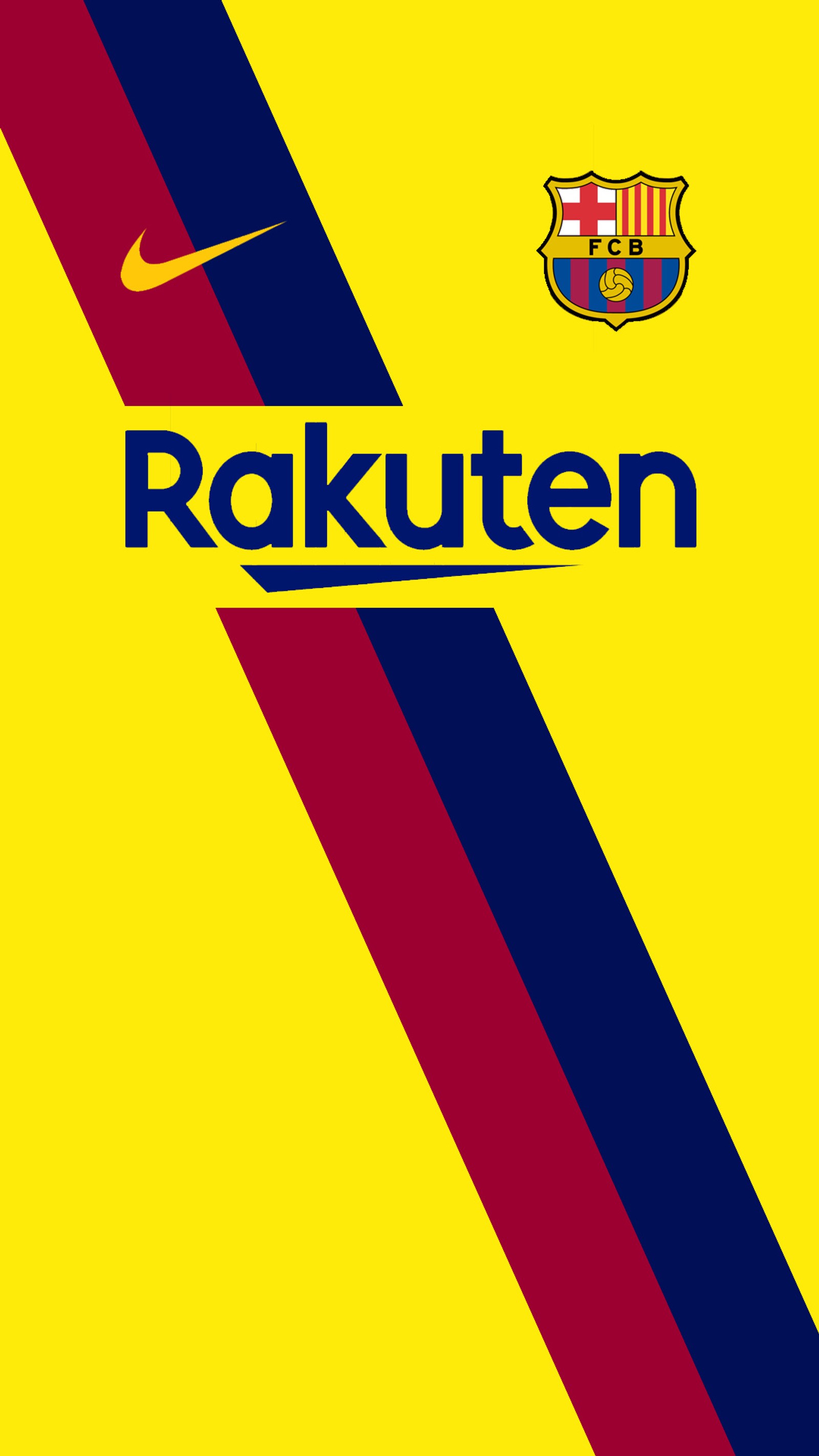 Um close em um papel de parede amarelo e azul com uma faixa vermelha e azul (barcelona, futebol, fortnite, laliga, messi)