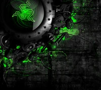 fundo, verde, razer