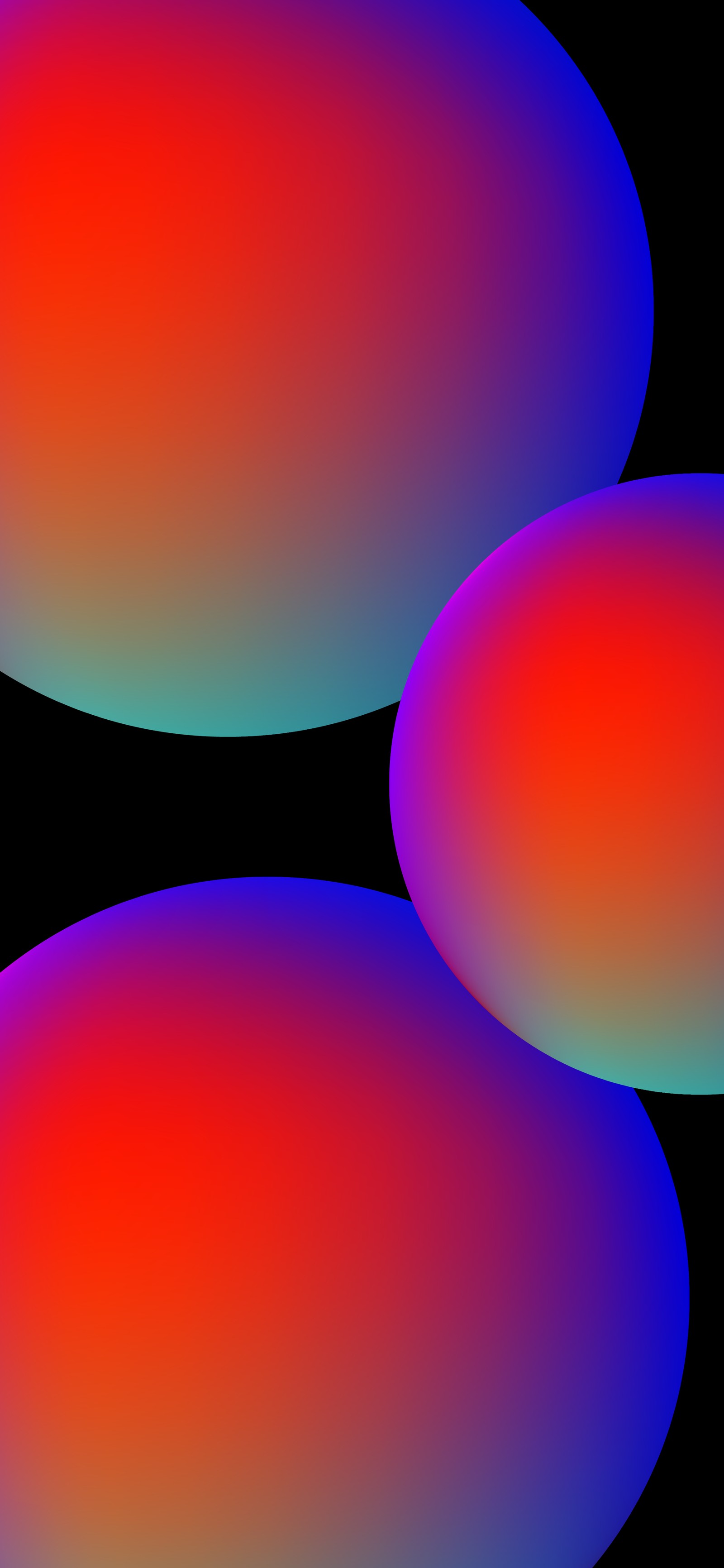 Three circles with different colors are shown in a black background (atmosphere, xiaomi, colorfulness, purple, pink)