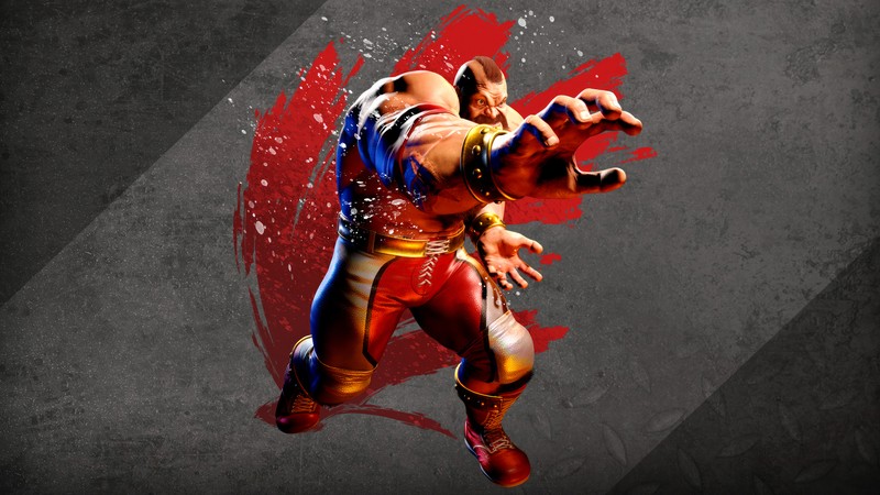 Мужчина в красно-синем наряде держит кулак (зангиев, zangief, street fighter 6, видеоигра, sf6)