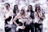 Bold Female Fronted Heavy Metal Band in Smoky Atmosphere