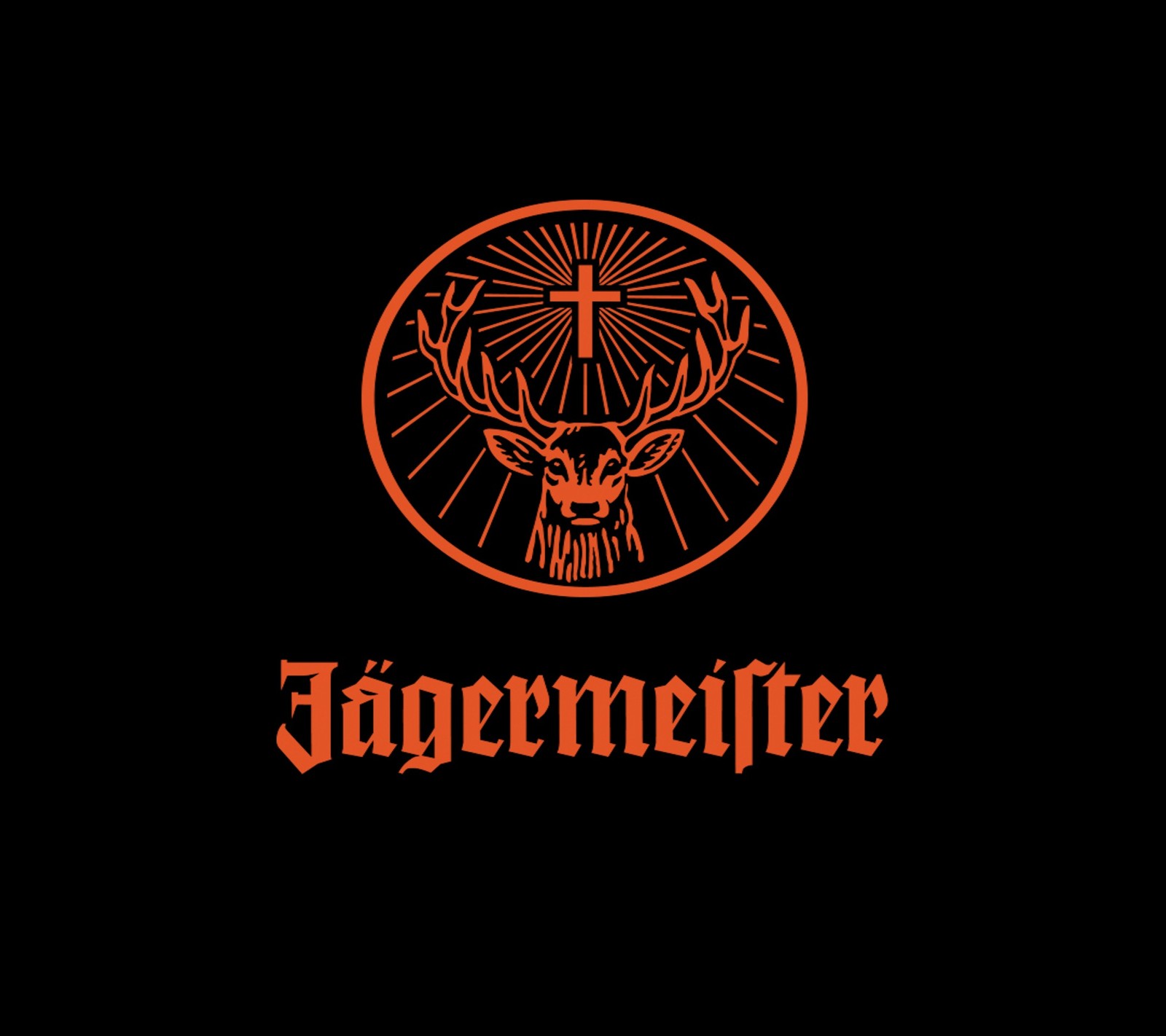 Un primer plano de la cabeza de un ciervo con una cruz en ella (ciervo, jager, jägermeister, jagermeister, licor)