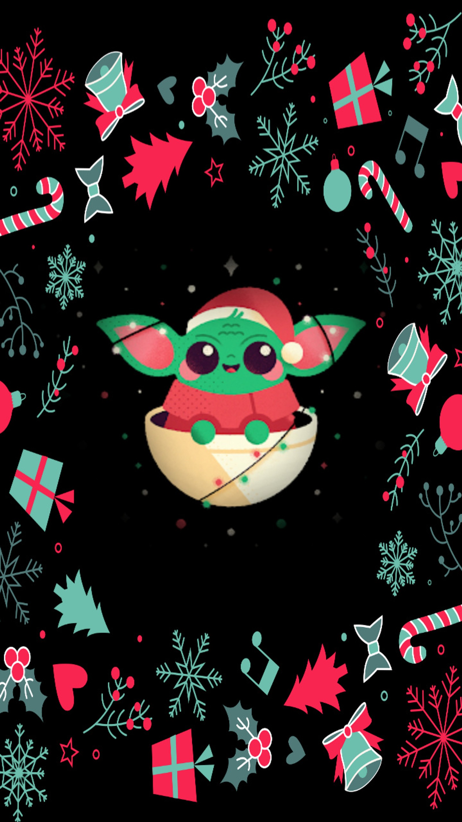 Frohe weihnachten, baby yoda, hd-hintergründe (baby, weihnachten, niedlich, glitter, gehen)