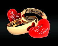 couple, forever, gold, hearts, love