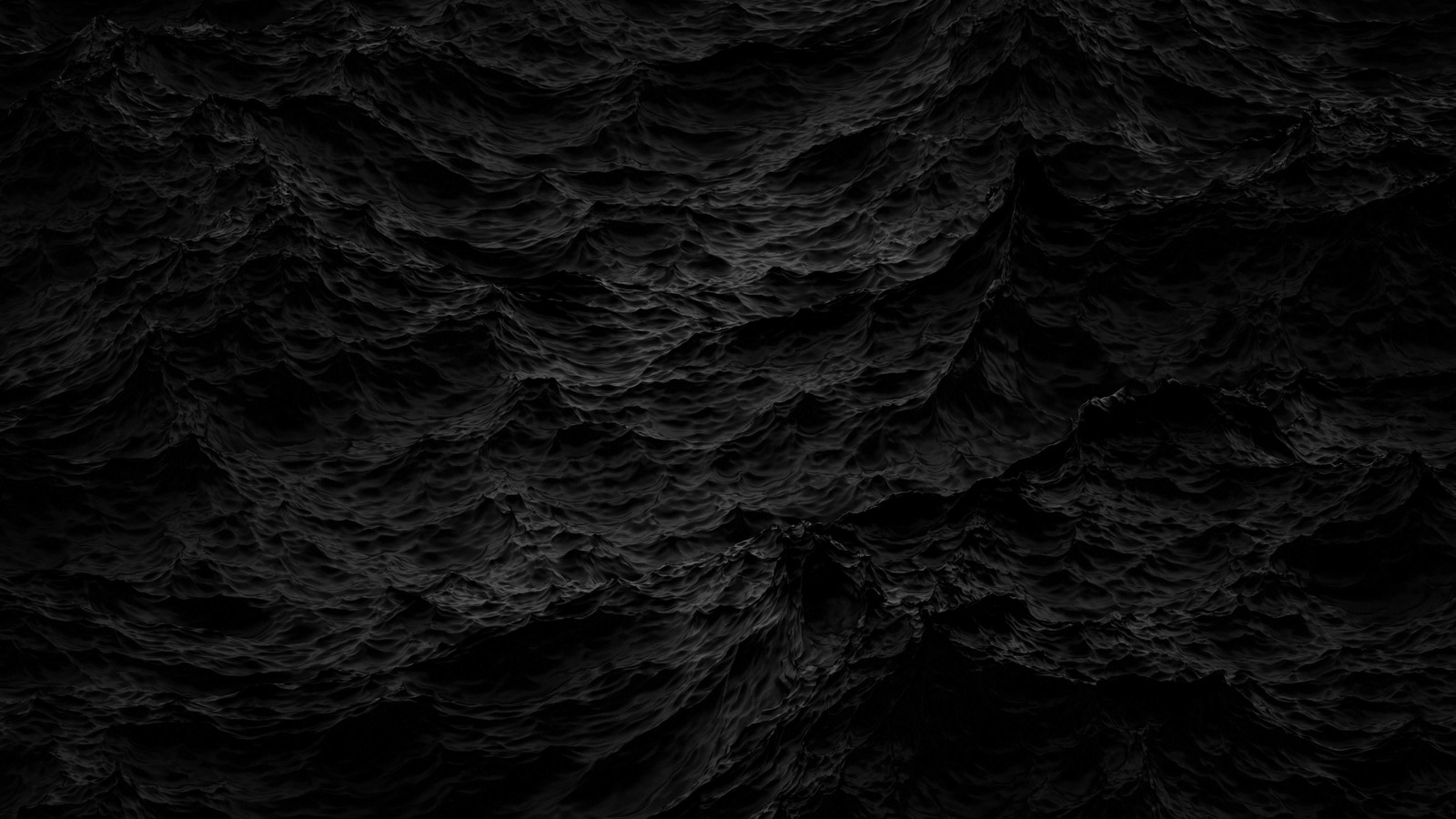 Black and white photo of a rock wall with a small wave (dark, water, black, waves, night)