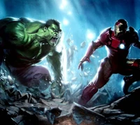 Confrontation épique de super-héros : Hulk contre Iron Man