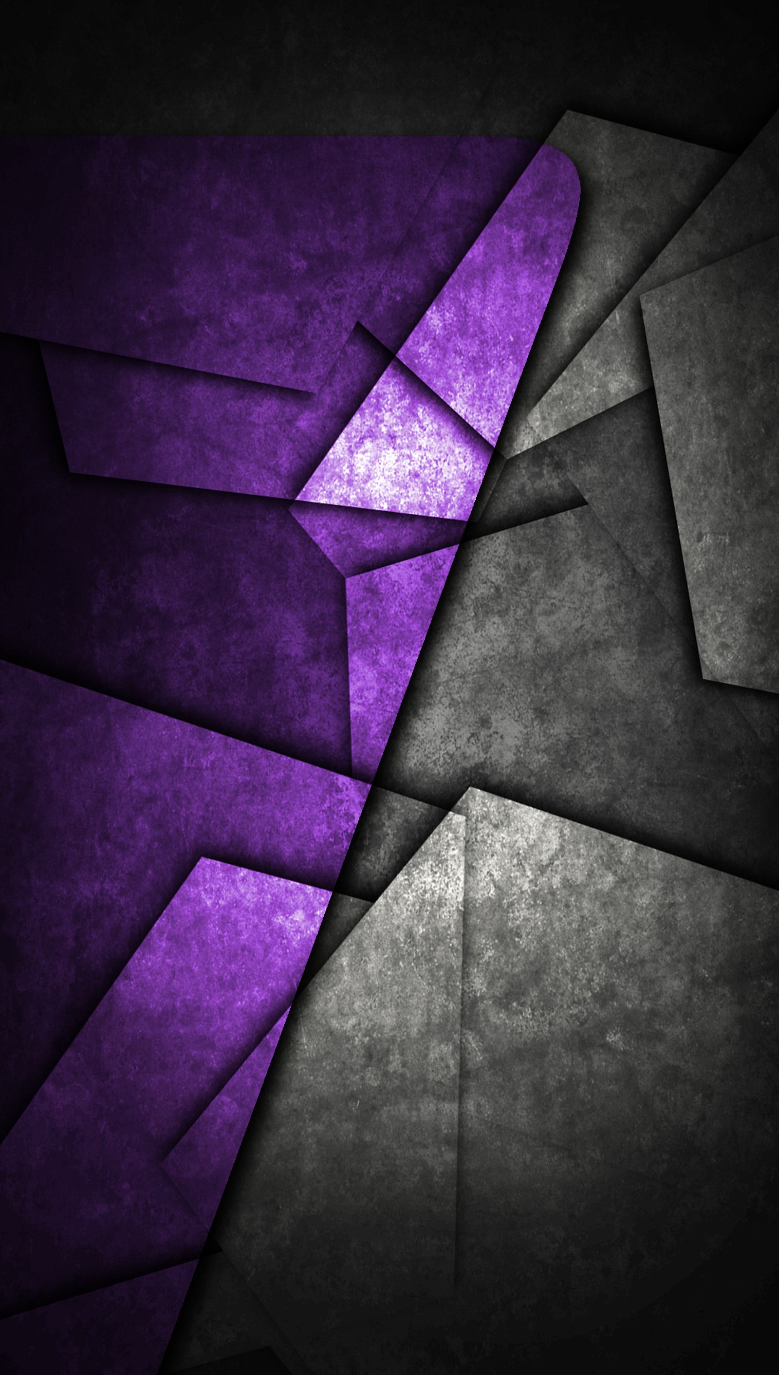 Papel de parede abstrato roxo e preto com um triângulo roxo (abstrato, chefe, escuro, galáxia, roxo)