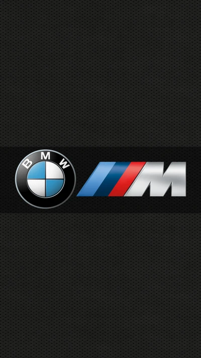 Logotipo da BMW M em um fundo de malha escura