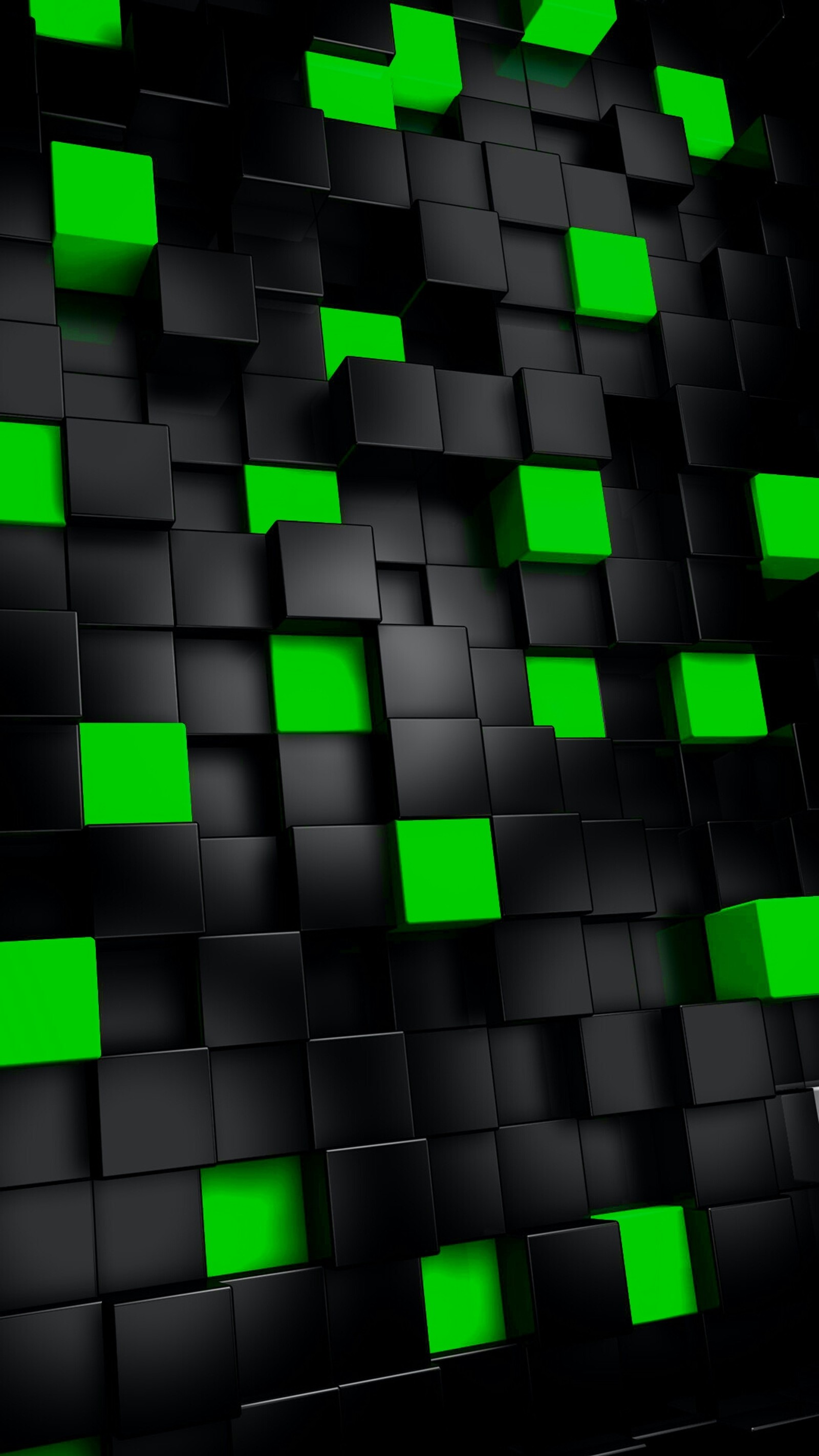 black, green, squares, hd, effects Download Wallpaper