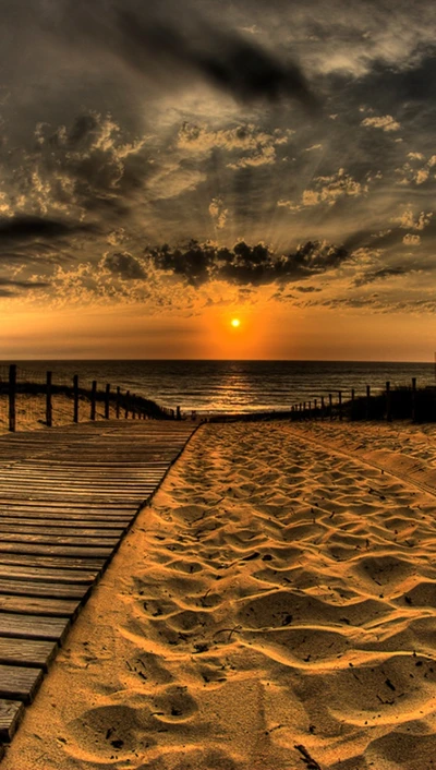 strand, wolken, natur, straße, sand