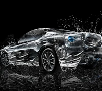 Abstract Car in a Dynamic Water Splash.