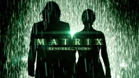 La Matrix: Resurrecciones: Siluetas icónicas en medio de la lluvia digital